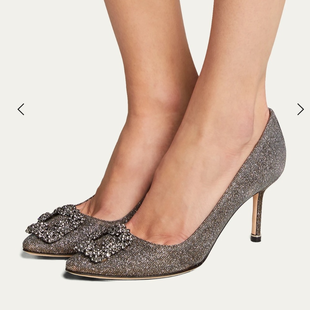 MANOLO BLAHNIK
Hangisi Flannel Fabric 70mm Pump